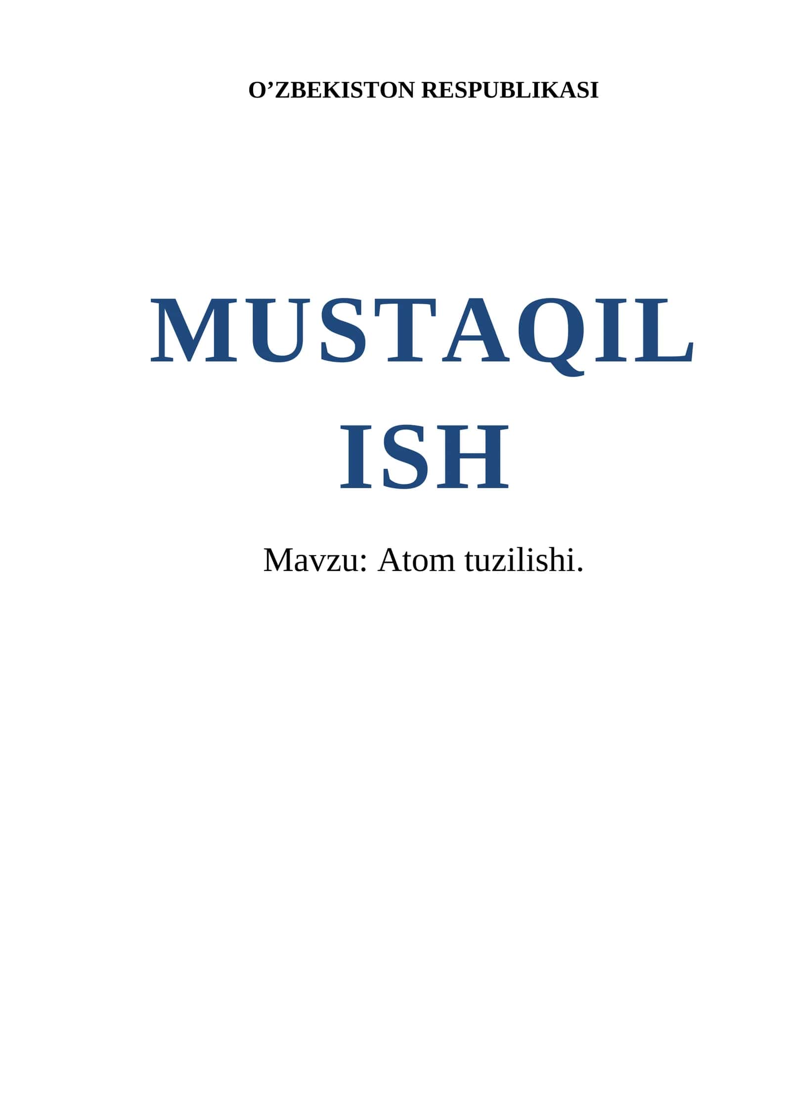 Atom tuzilishi