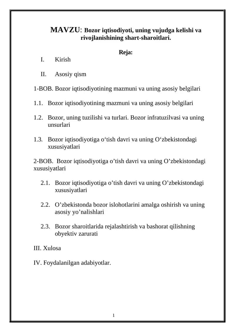 Bozor iqtisodiyoti