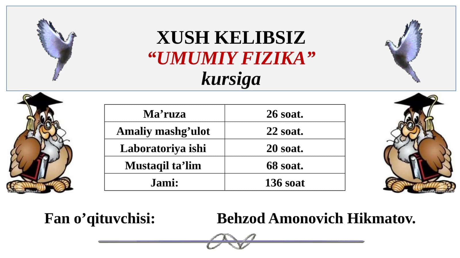 UMUMIY FIZIKA kursiga