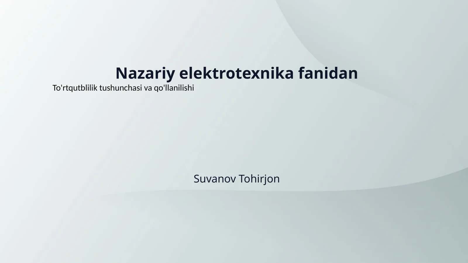 Nazariy elektrotexnika fanidan