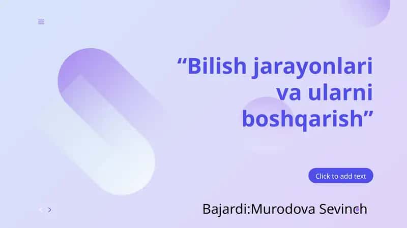 Bilish jarayonlari va ularni boshqarish