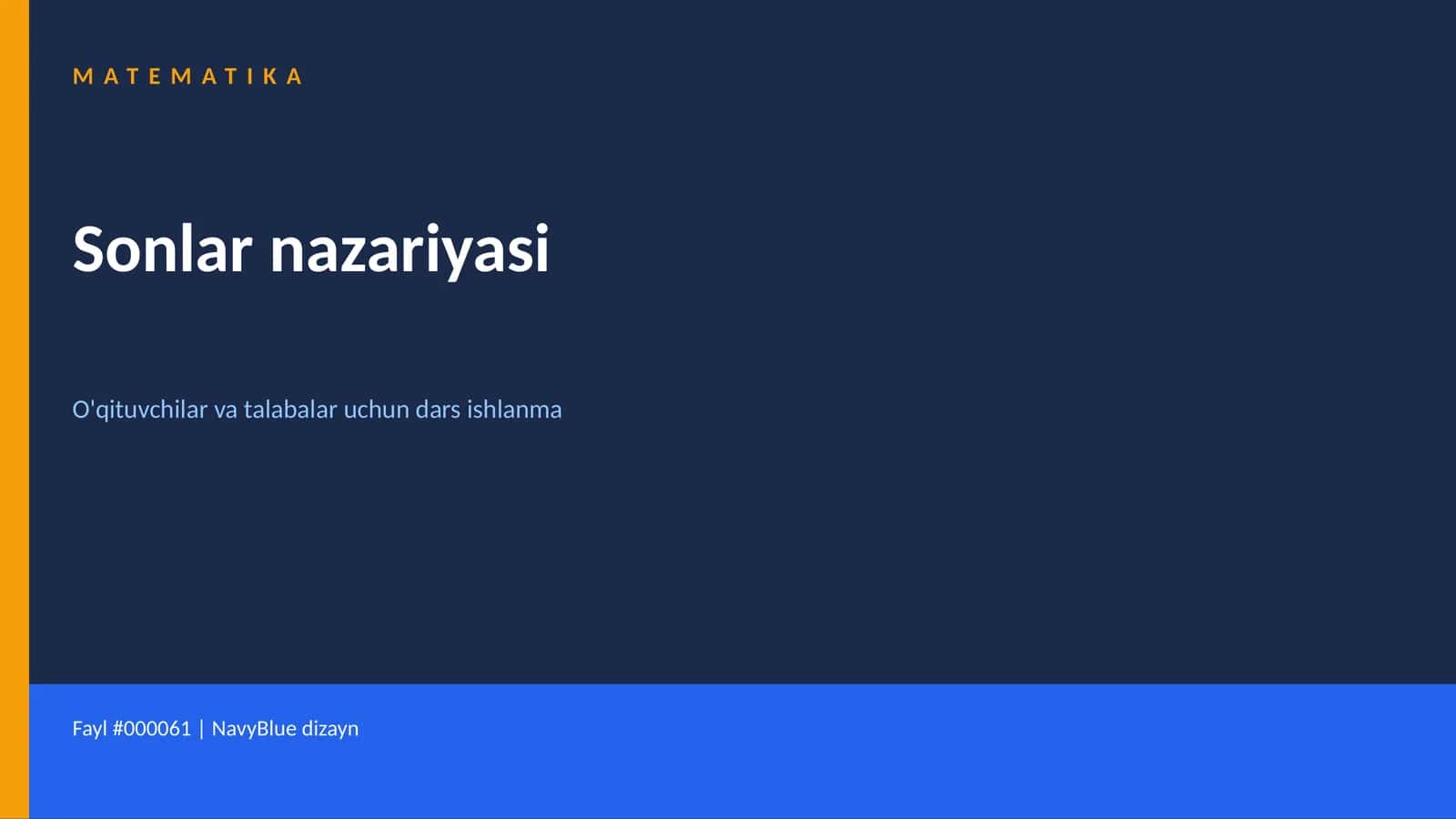 Matematika. Sonlar nazariyasi