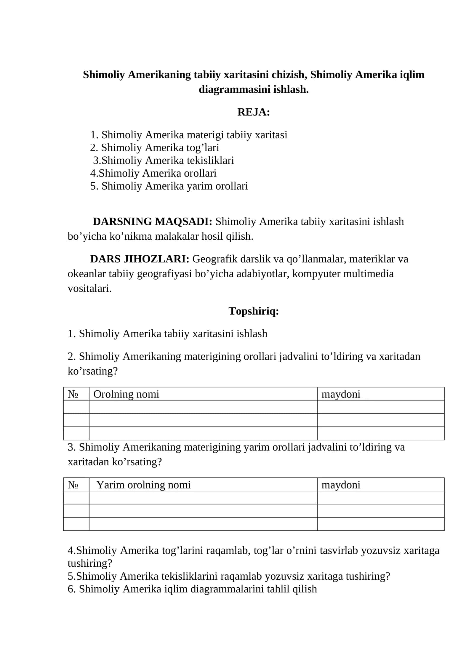 Shimoliy Amerikaning tabiiy xaritasini chizish, Shimoliy Amerika iqlim diagrammasini ishlash