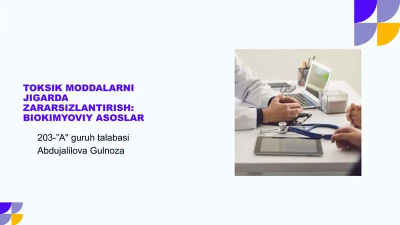 TOKSIK MODDALARNI JIGARDA ZARARSIZLANTIRISH: BIOKIMYOVIY ASOSLAR