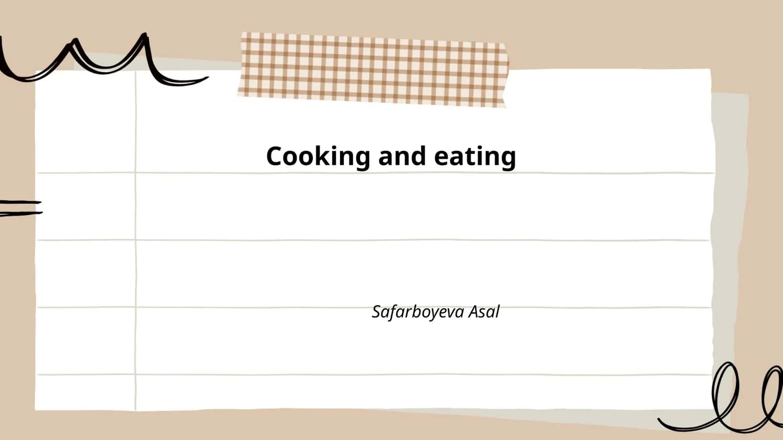 Cooking and eating