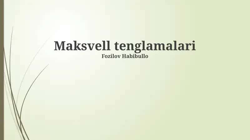 Maksvell Tenglamalari