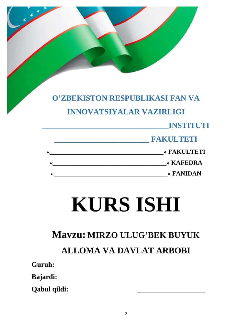 MIRZO ULUG’BEK BUYUK ALLOMA VA DAVLAT ARBOBI