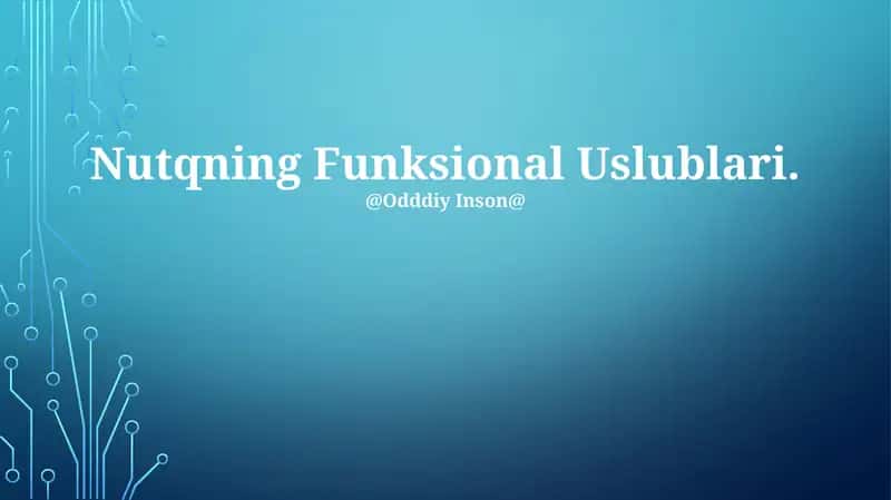 Nutqning Funksional Uslublari