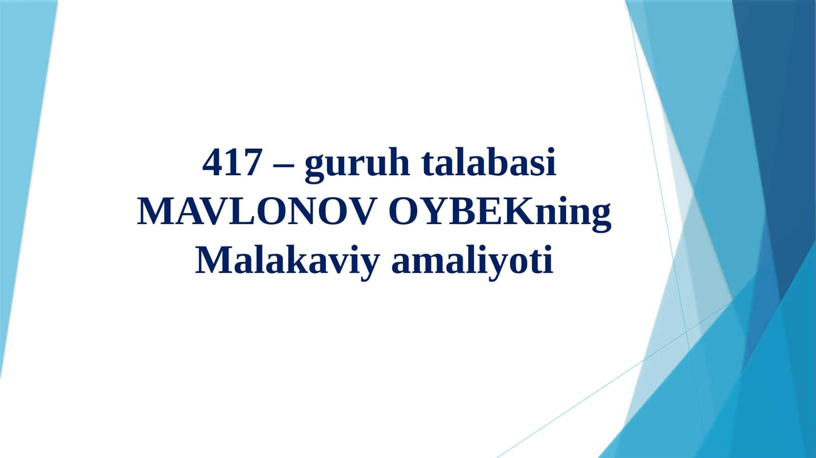 MAVLOVOYBEKning Malakaviy amaliyoti