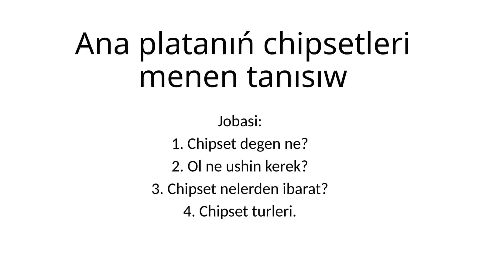 Ana platanıń chipsetleri menen tanısıw