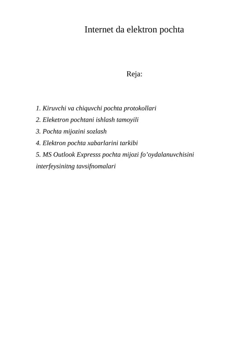 Internet da elektron pochta