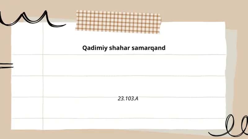 Qadimiy shahar samarqand