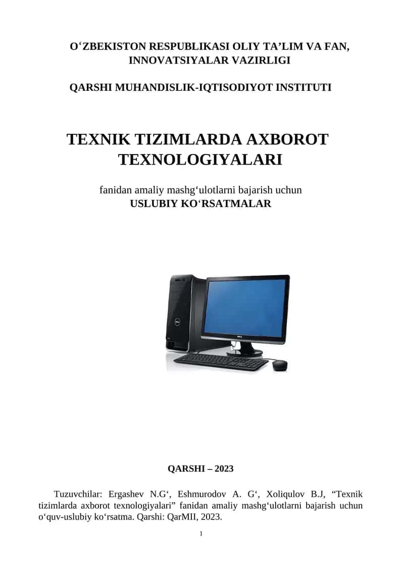 Amaliy mashg'ulotlar uslubiy ko'rsatma