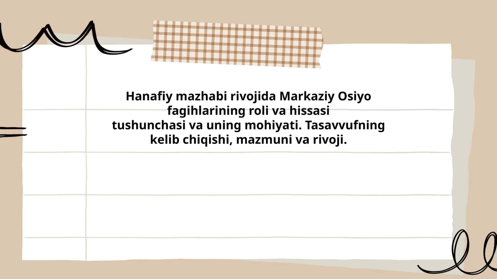 Hanafiy mazhabi rivojida Markaziy Osiyo fagihlarining roli va hissasi