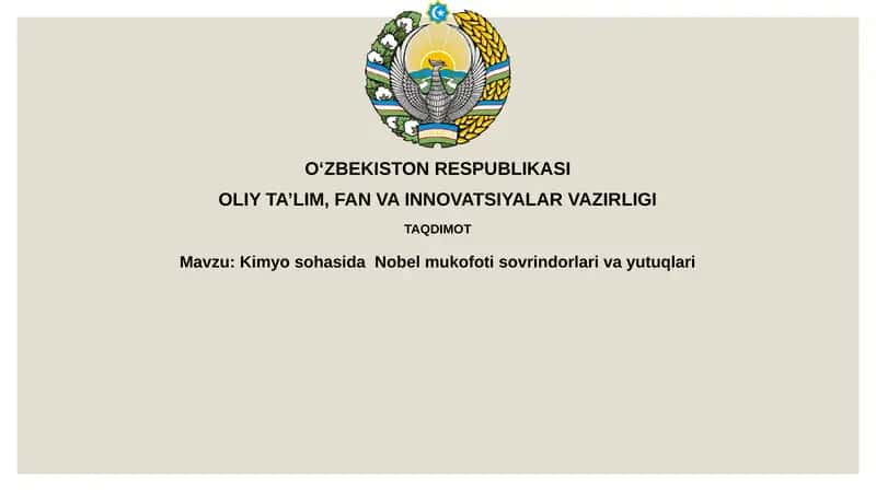 KimyosohasidaNobelmukofotisovrindorlarivayutuqlari