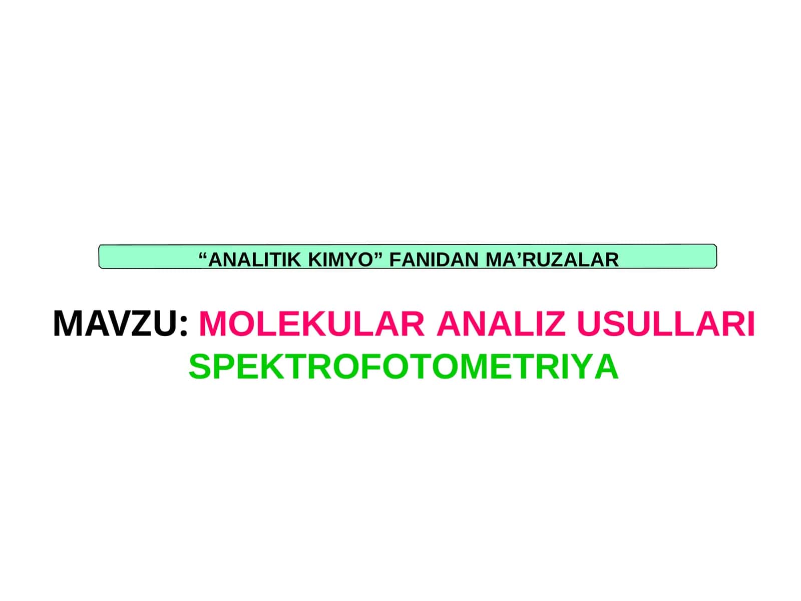 ANALITIK KIMYO