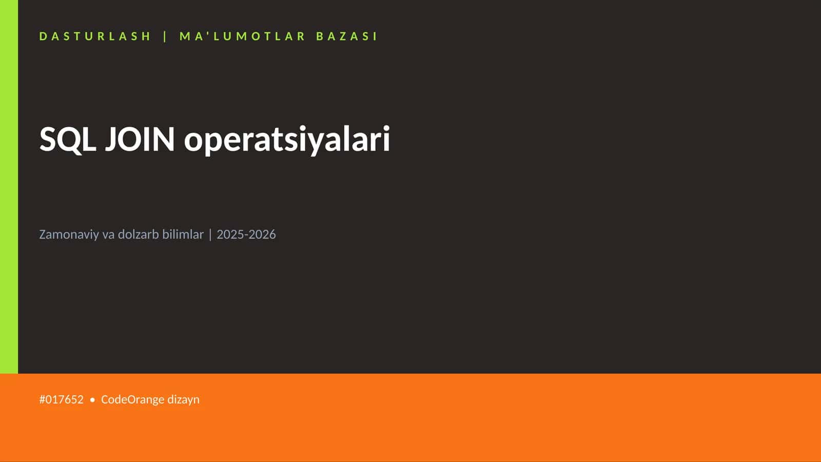 SQL JOIN operatsiyalari