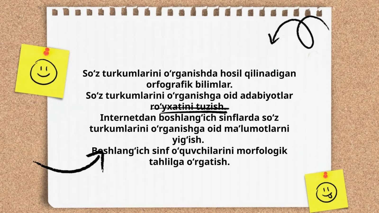 Soʻz turkumlarini oʻrganishda hosil qilinadigan orfografik bilimlar