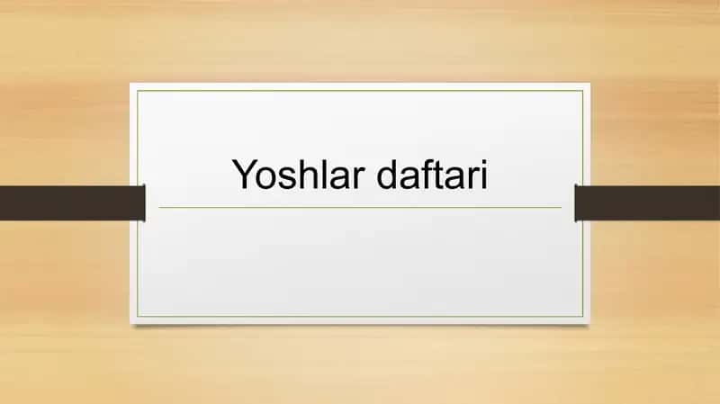 Yoshlar daftari