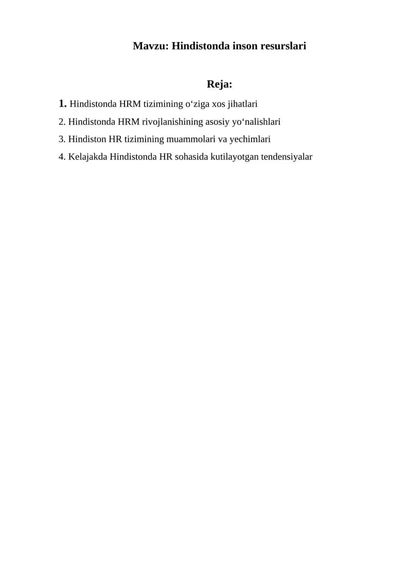 Hindistonda inson resurslari