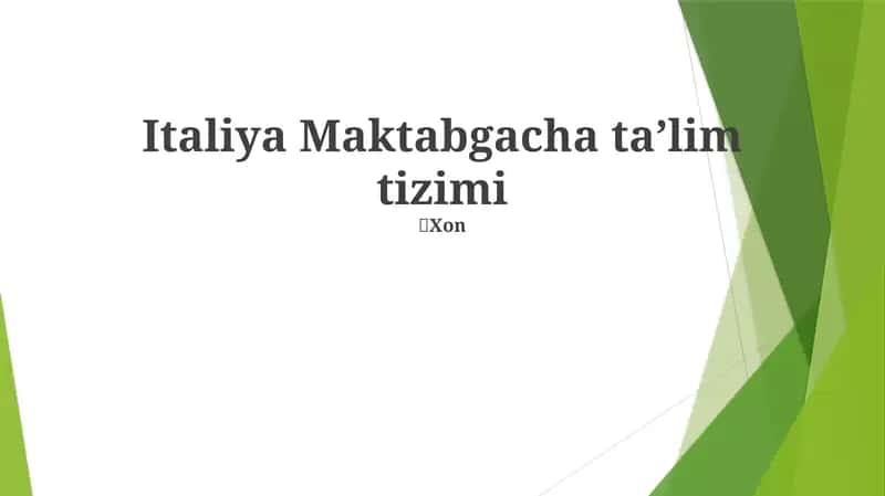 Italiya Maktabgacha taʼlim tizimi