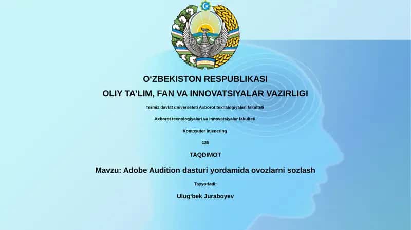 Adobe Audition dasturi yordamida ovozlarni sozlash