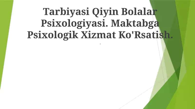 Tarbiyasi Qiyin Bolalar Psixologiyasi