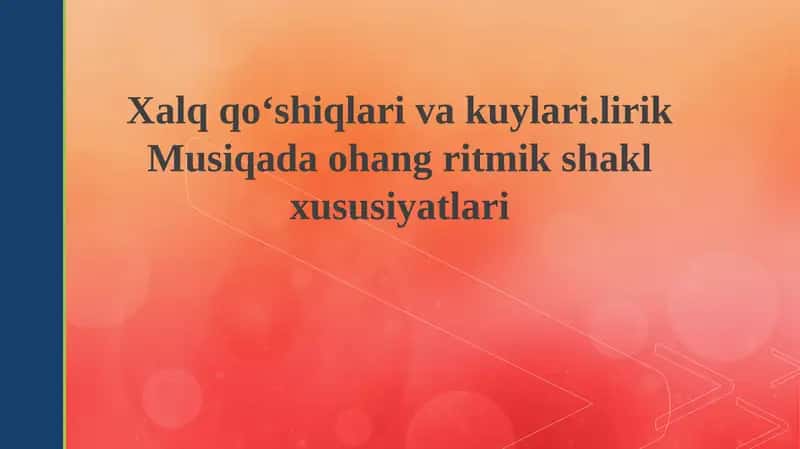 Xalq Qoʻshiqlarining Ritmik Tuzilishi va Tahlili