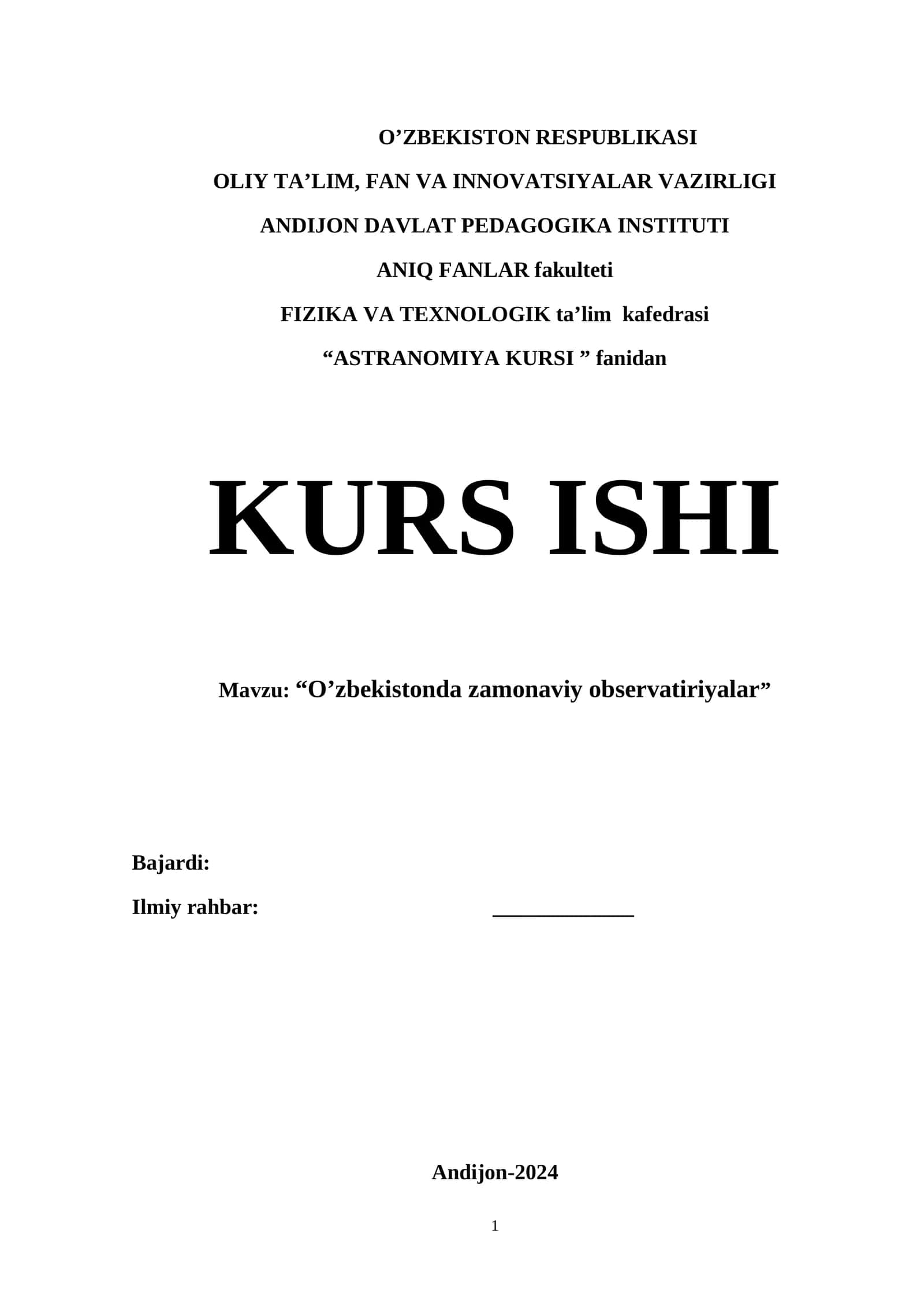 "ASTRANOMIYA KURSI"