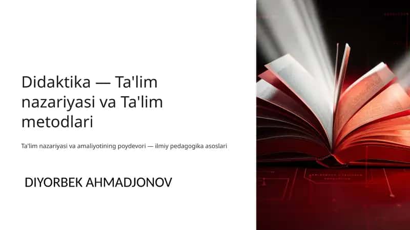Didaktika tushunchasi va tarixi