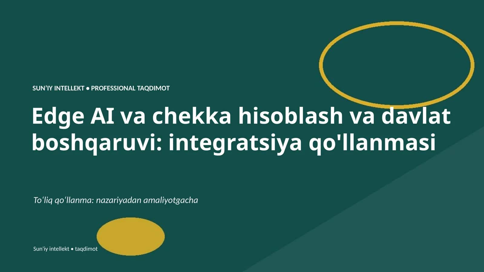 Edge AI va chekka hisoblash va davlat boshqaruvi: integratsiya qo'llanmasi