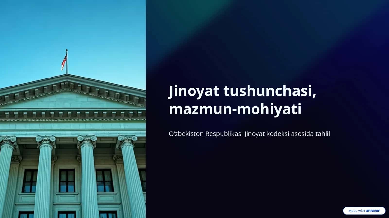 Jinoyat tushunchasi, mazmun-mohiyati