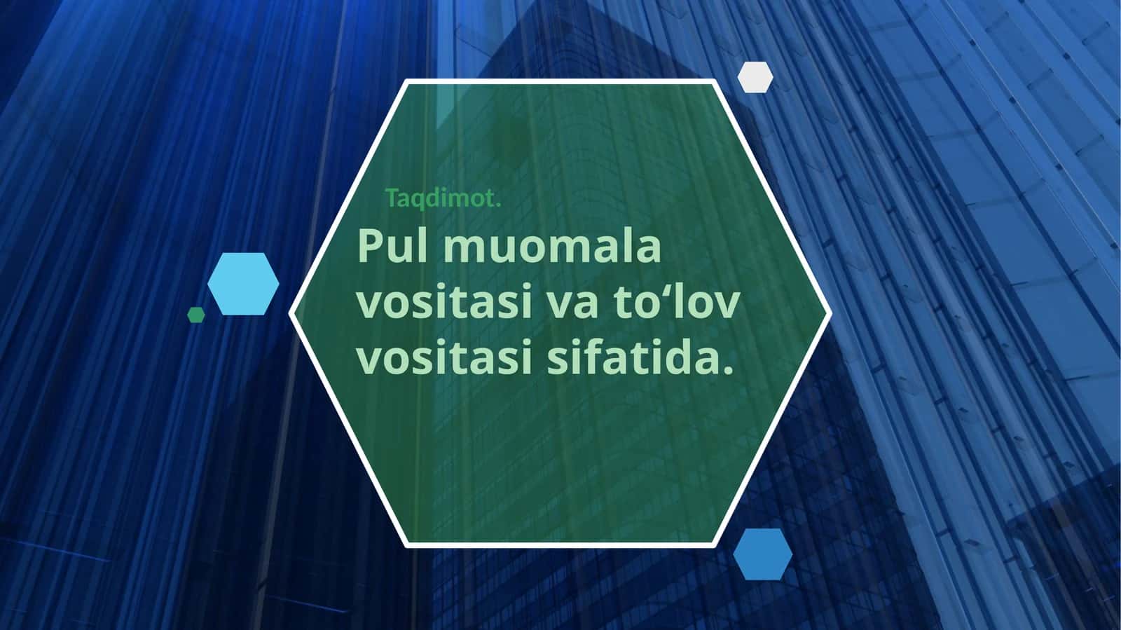 Pul muomalasi vositasi va to‘lov vositasi sifatida