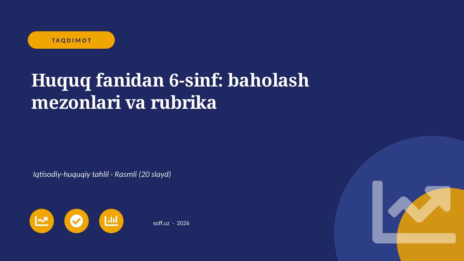 Huquq fanidan 6-sinf: baholash mezonlari va rubrika