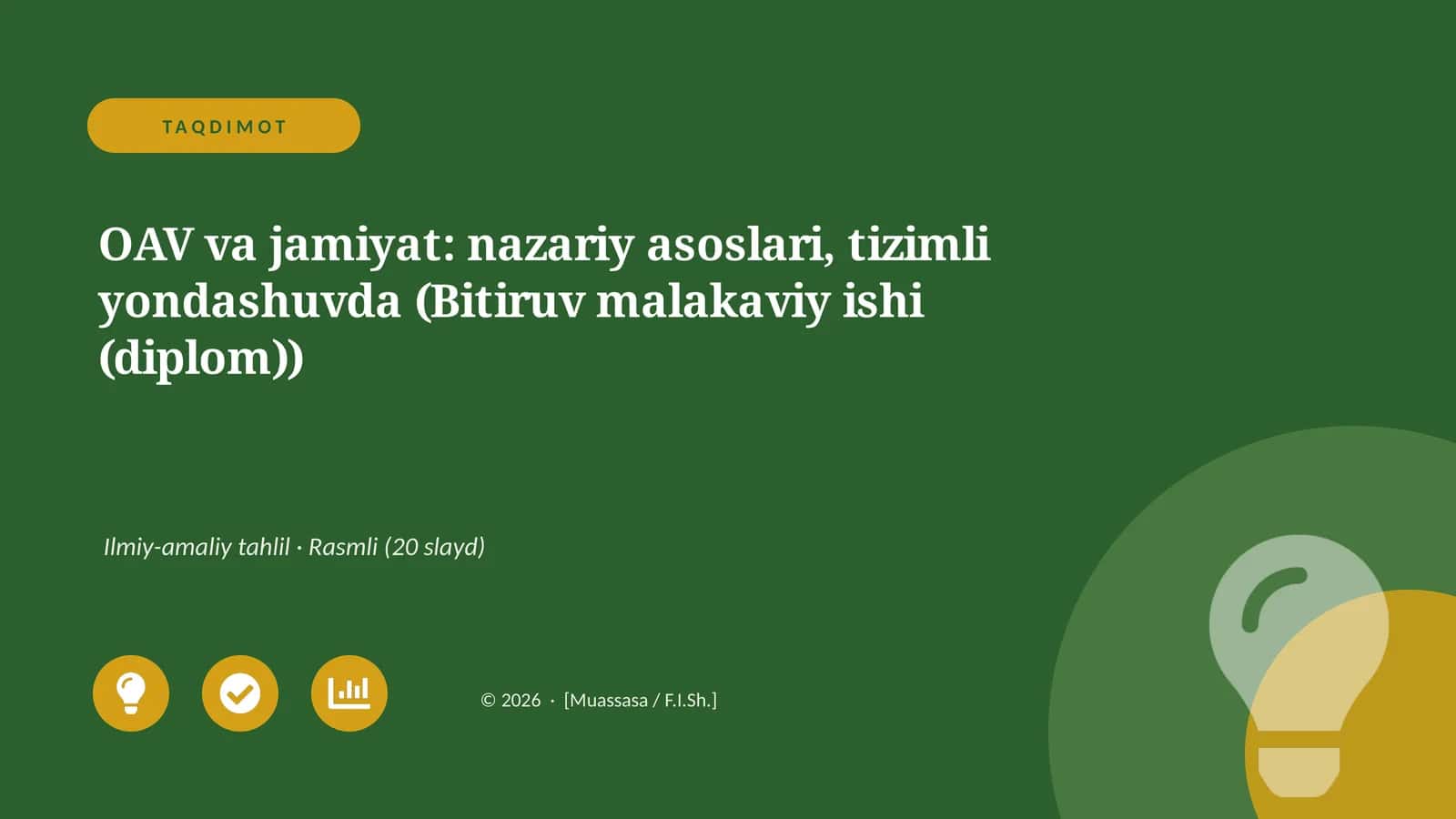 OAV va jamiyat: nazariy asoslari, tizimli yondashuvda (Bitiruv malakaviy ishi)