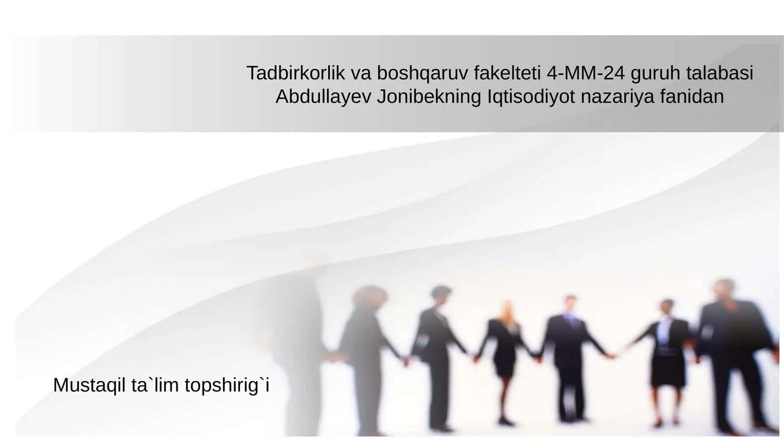 Tadbirkorlik va boshqaruv fakelteti