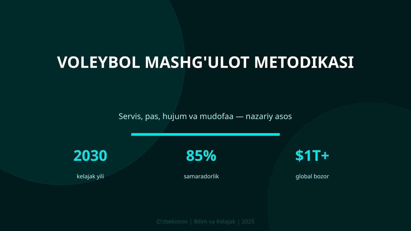 VOLEYBOL MASHG'ULOT METODIKASI