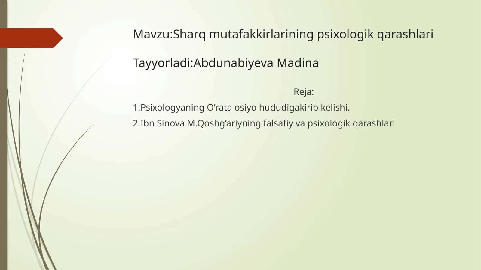 Sharq mutafakkirlarining psixologik qarashlari