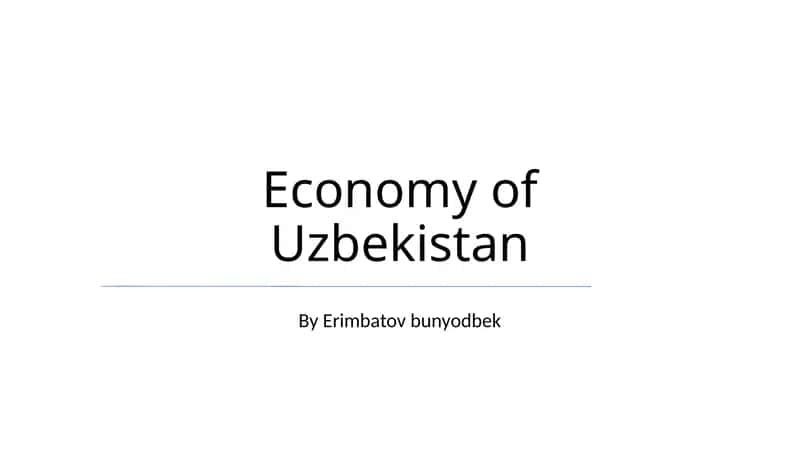 Economy of Uzbekistan