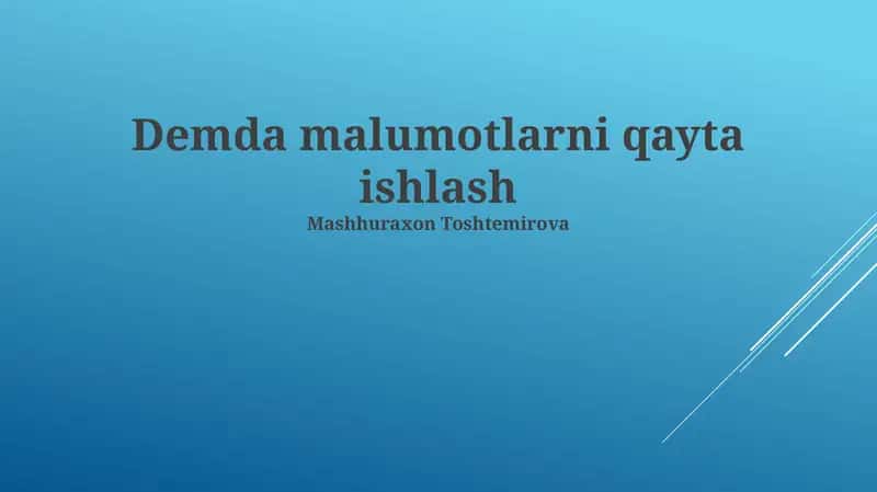 Ma'lumotlarni qayta ishlash