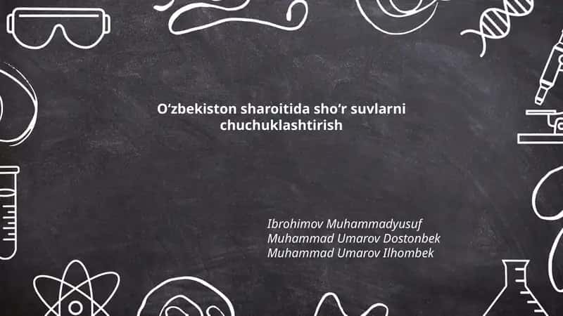 Oʻzbekiston sharoitida shoʻr suvlarni chuchuklashtirish