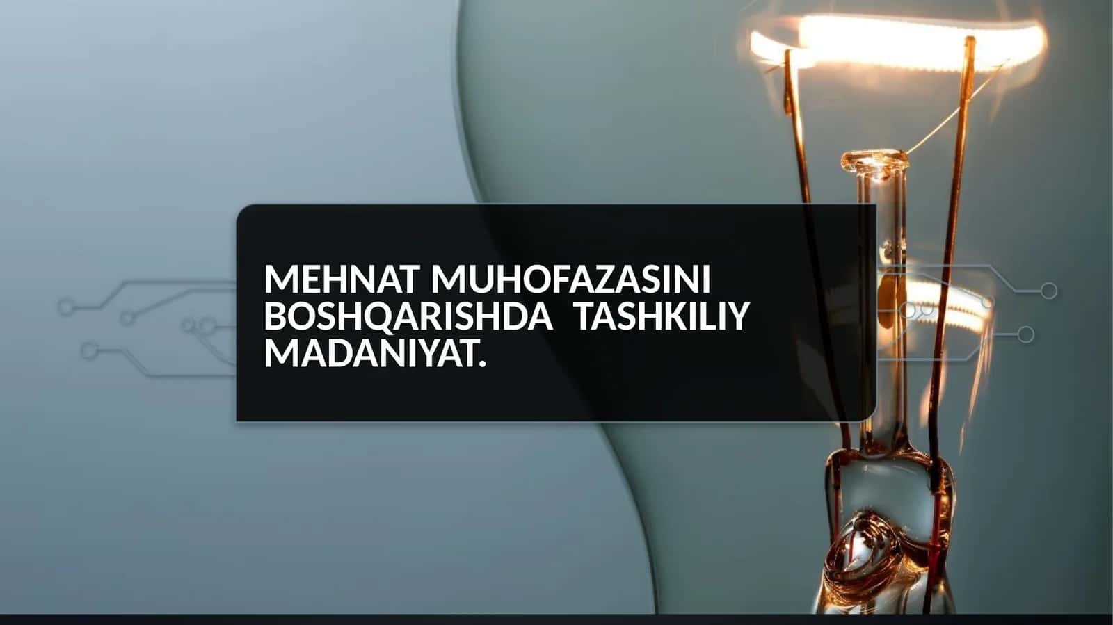 Mehnat muhofazasini boshqarishda tashkiliy ishlar