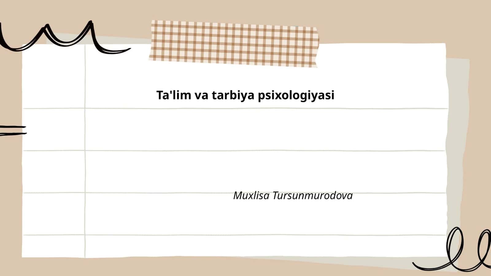 Ta'lim va tarbiya psixologiyasi