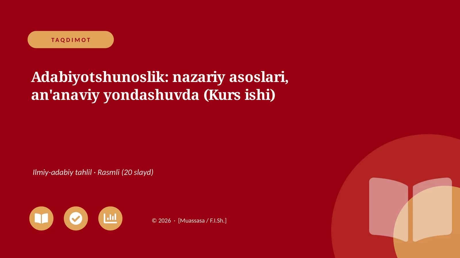 Adabiyotshunoslik: nazariy asoslari, an'anaviy yondashuvda (Kurs ishi)