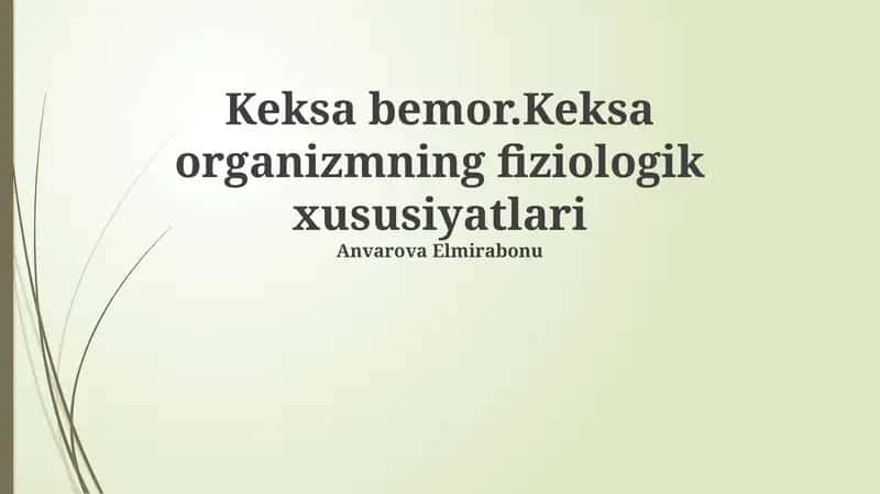 Keksa bemor