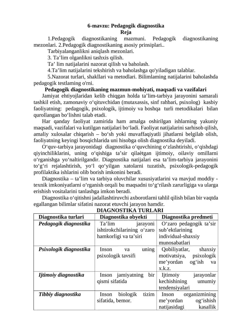 Pedagogik diagnostika