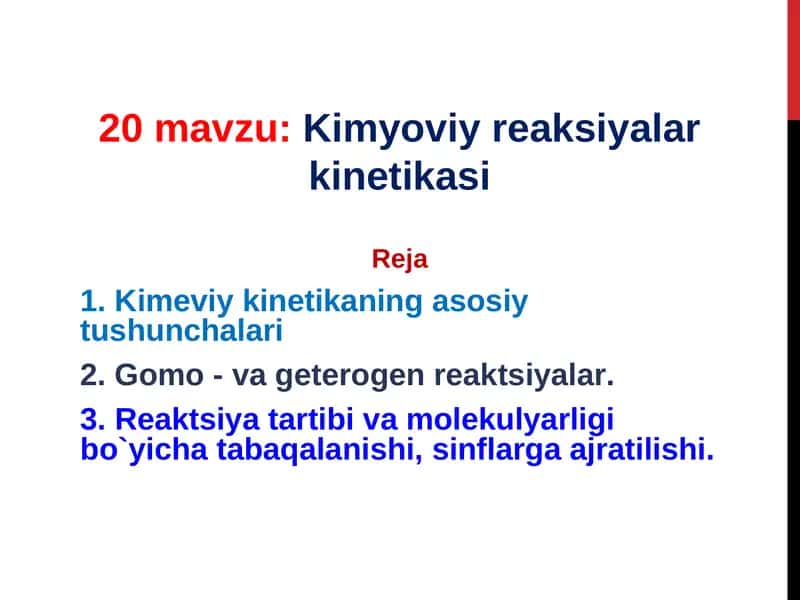 Kimyoviy reaksiyalar kinetikasi