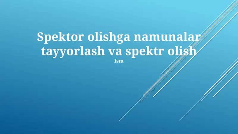 Namuna Tayyorlash