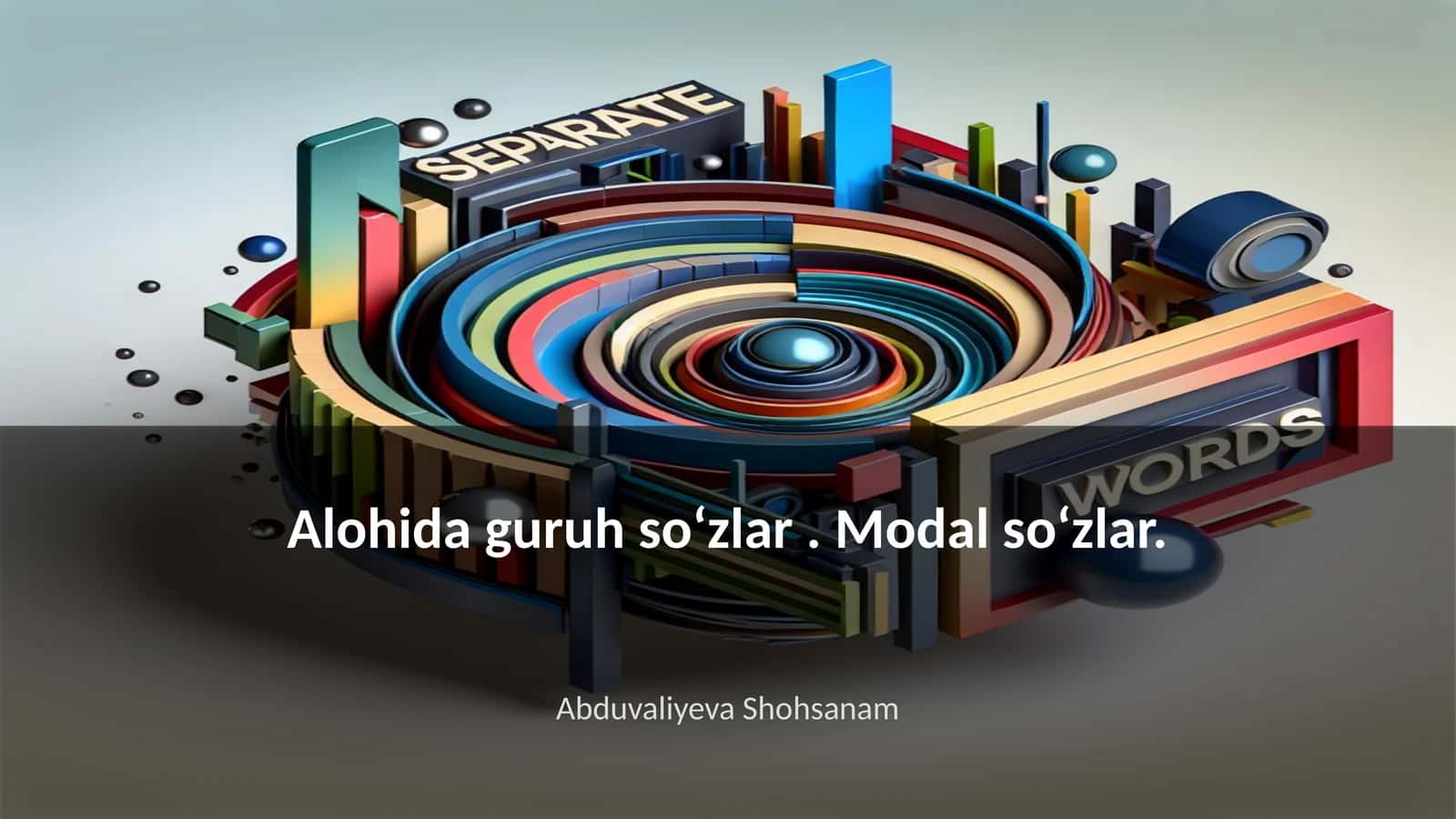 Alohida guruh soʻzlar. Modal soʻzlar