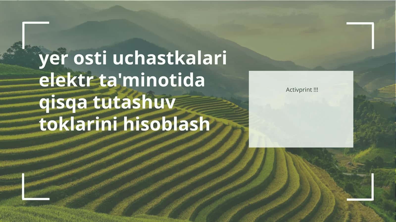 yer osti uchastkalari elektr ta'minotida qisqa tutashuv toklarini hisoblash